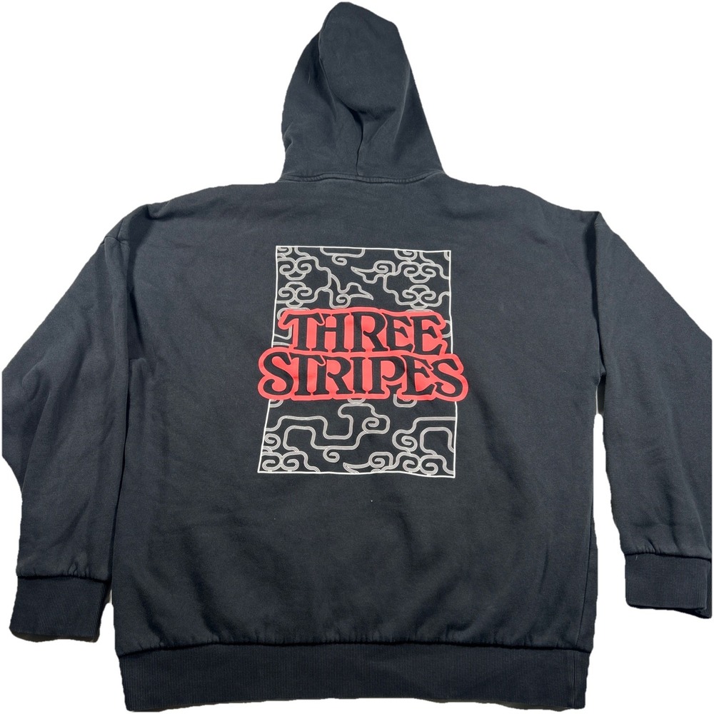 Adidas Urban The Cloud 3 Three Stripes Graphic Hoodie Black size Large Street